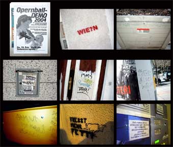 Graffiti-Dokumentation Wien 2004, einige Bildbeispiele...